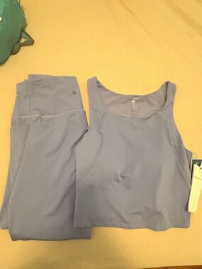 Layer 8 Lavender Workout Tank and High-Waist Leggings Set